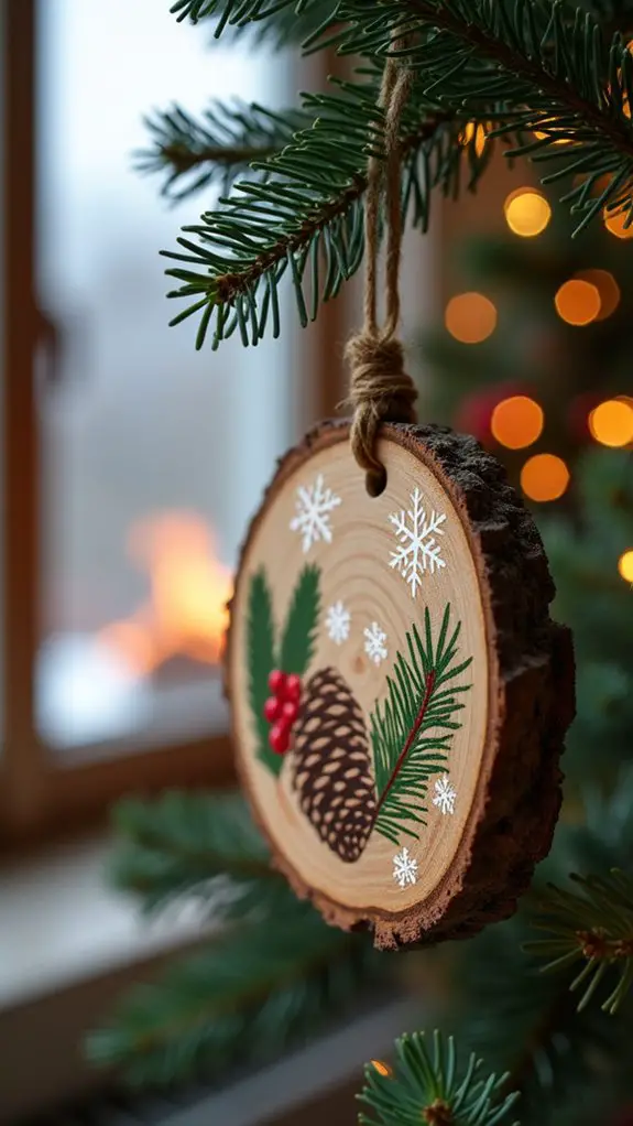 rustic personalized wooden ornaments