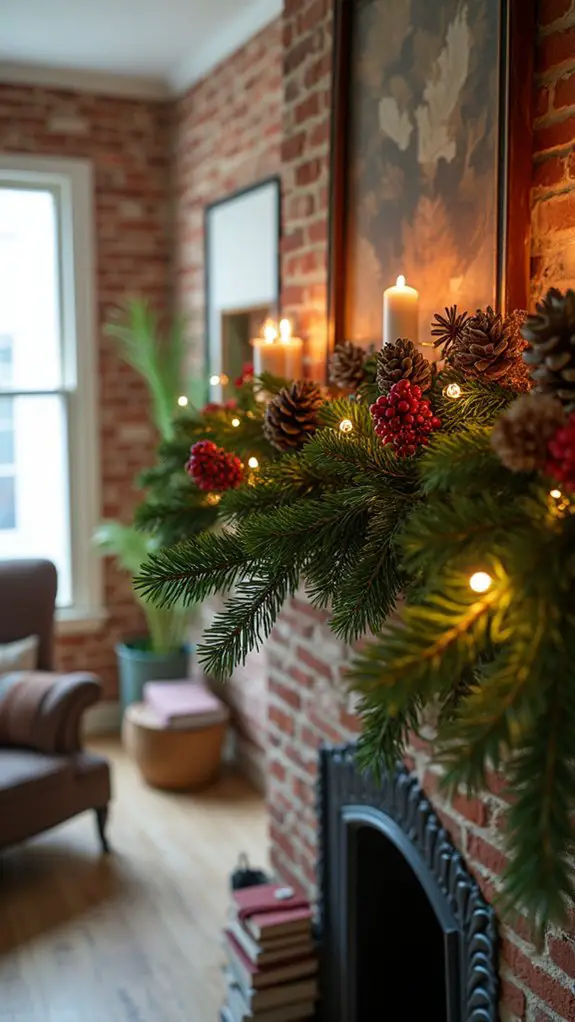 rustic pinecone berry garland