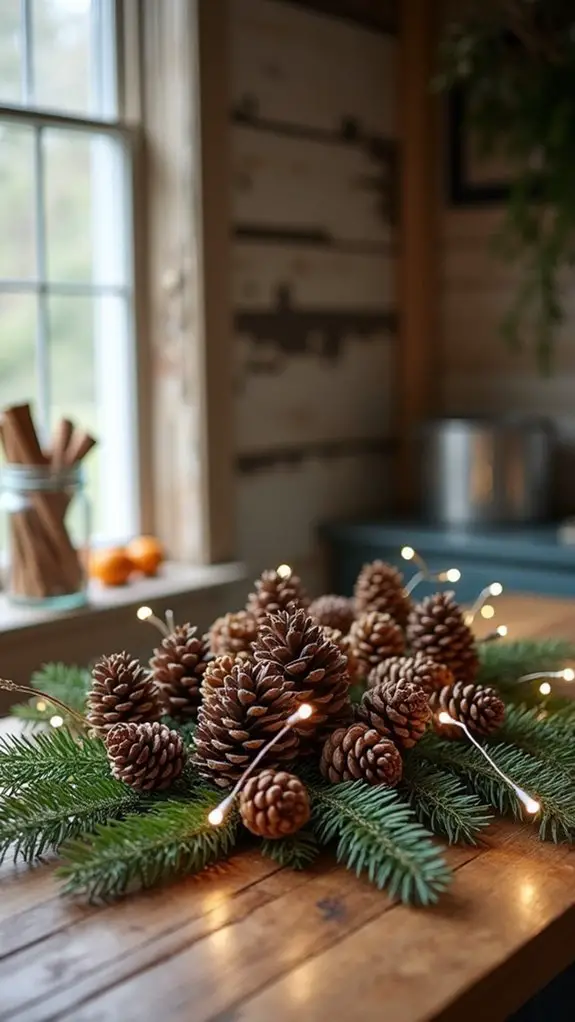 rustic pinecone christmas decor
