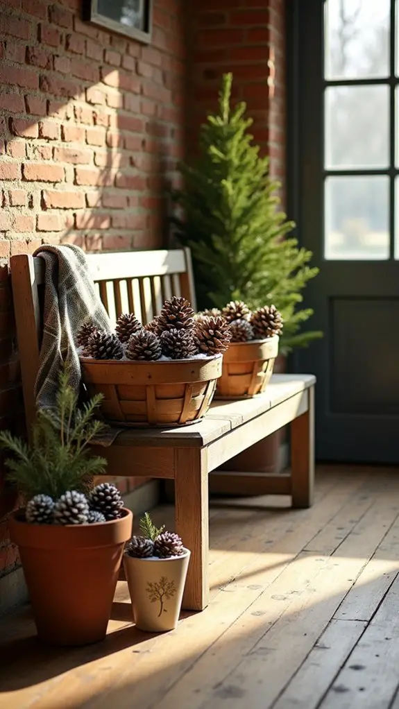 rustic pinecone holiday decor