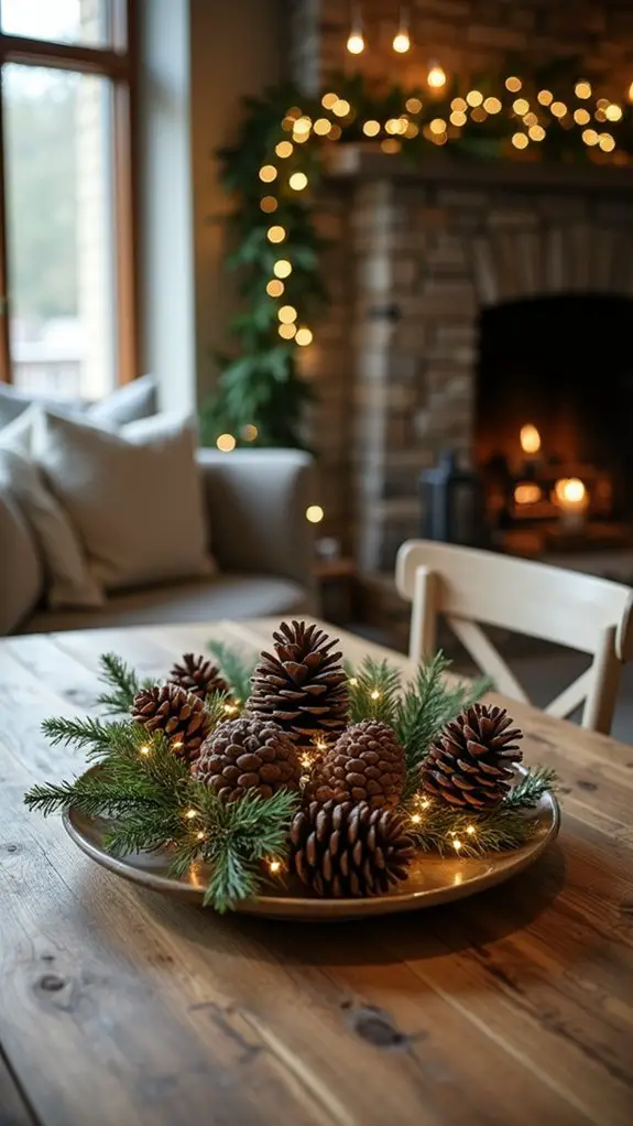 rustic pinecone holiday decor