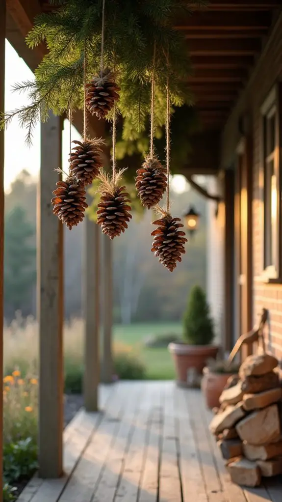 rustic pinecone holiday decor