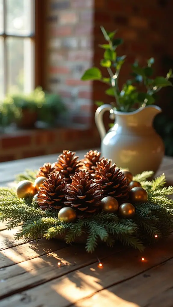 rustic pinecone holiday decorations