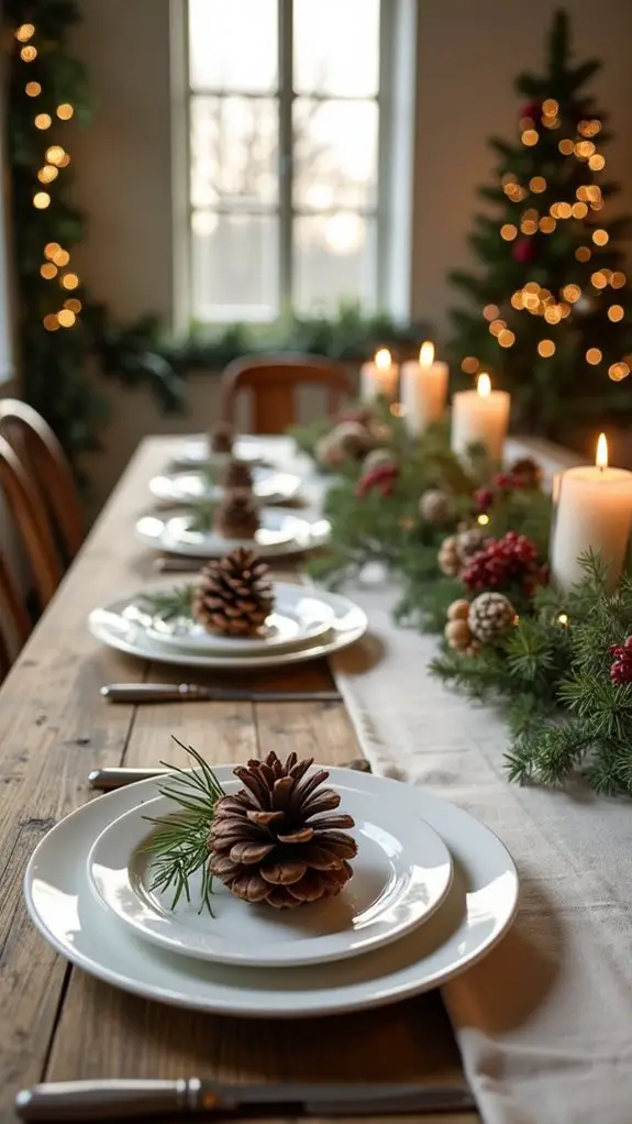 rustic pinecone place settings