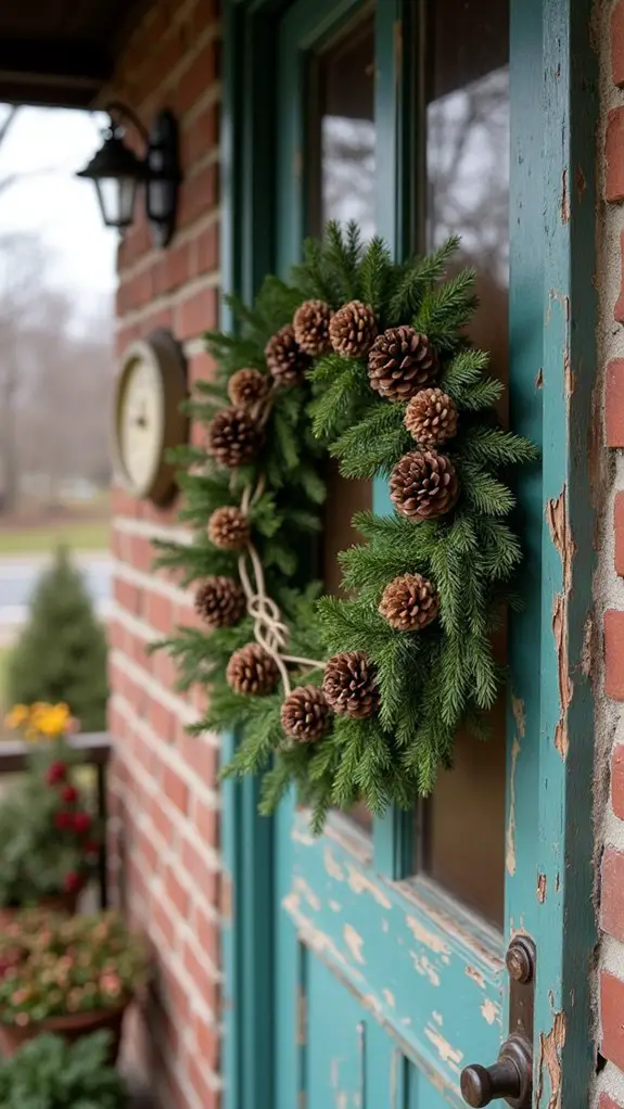 rustic pinecone twine wreath