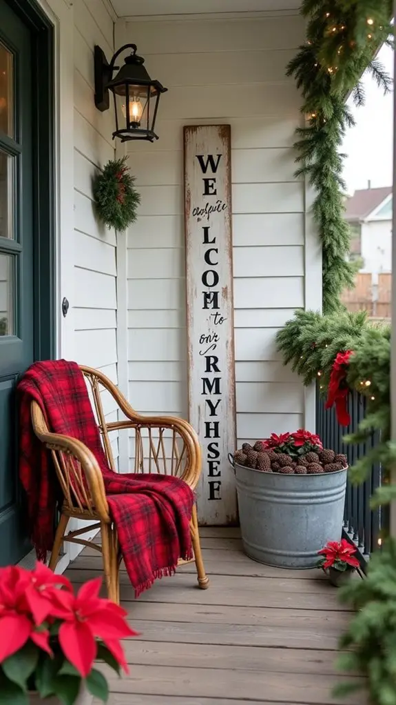 rustic signs enhance holiday decor