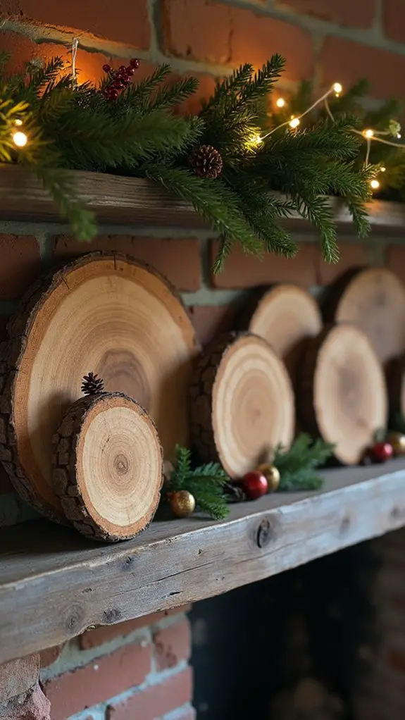 rustic tree trunk displays