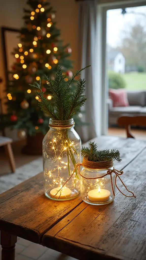 rustic upcycled jar decorations