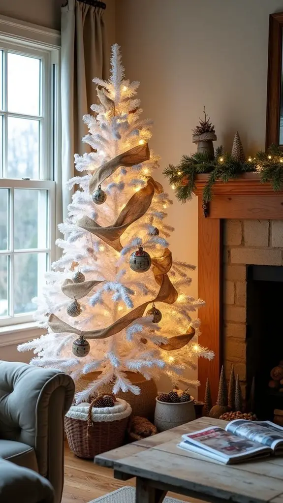 rustic white burlap decorations