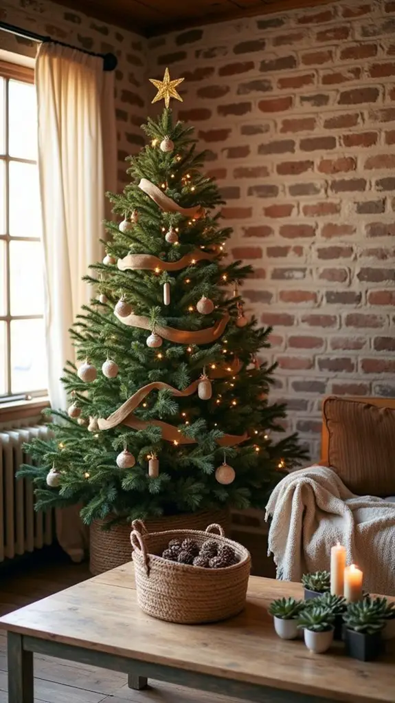 rustic wood and burlap