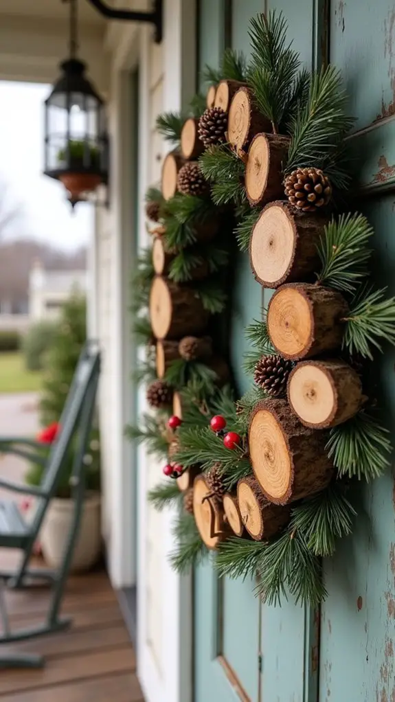 rustic wood slice decor