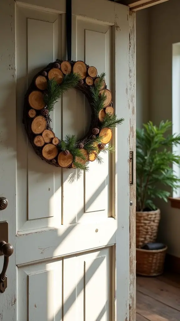 rustic wood slice decoration