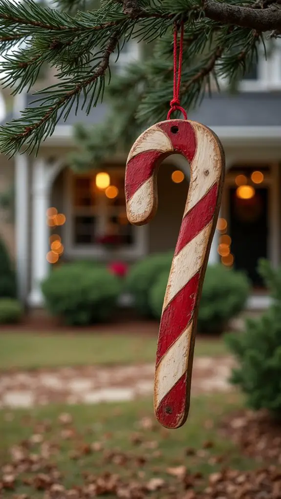 rustic wooden candy canes