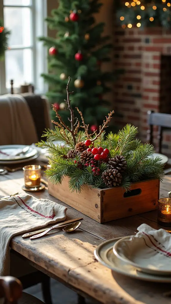 rustic wooden centerpiece decor