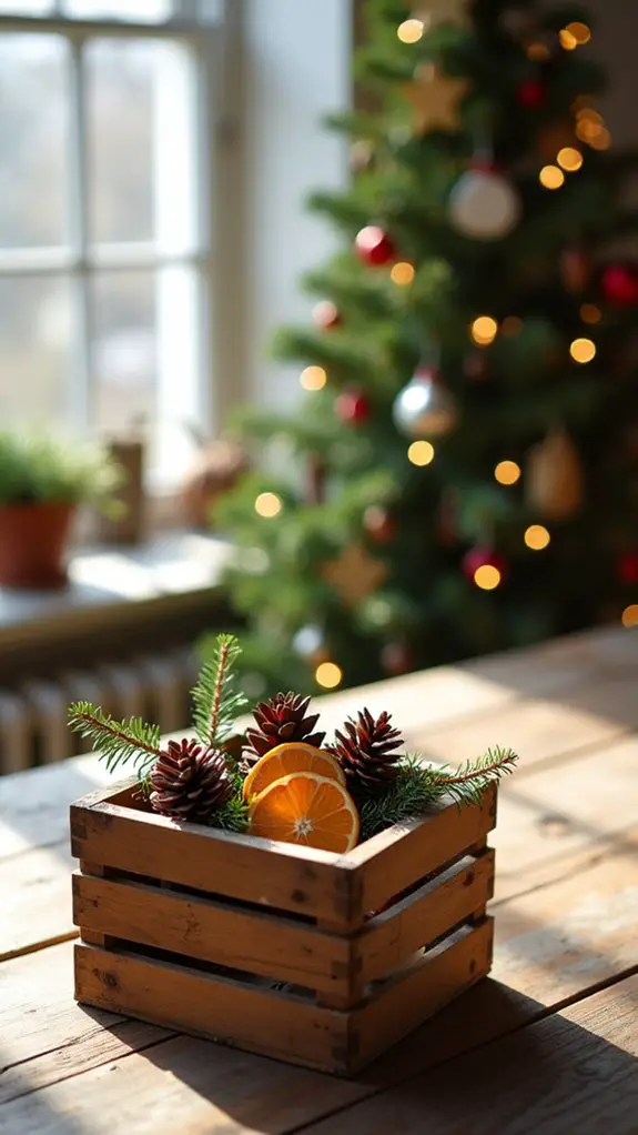 rustic wooden crate ornaments