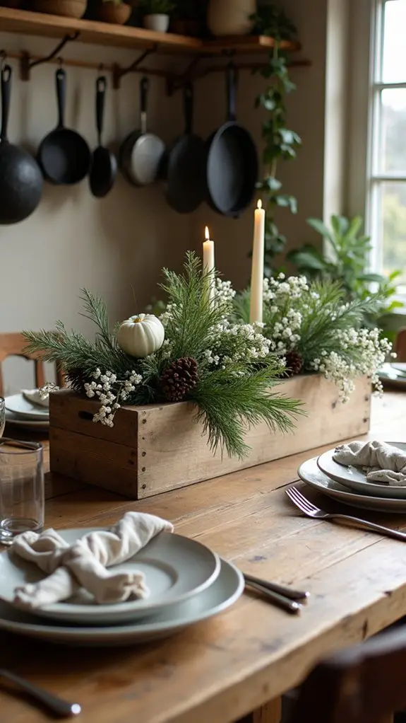 rustic wooden holiday centerpieces