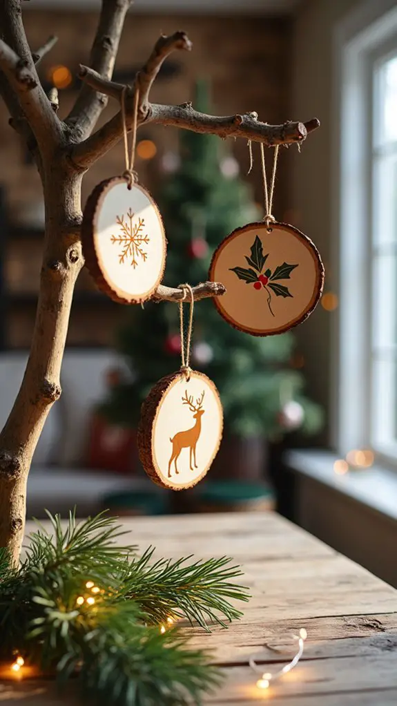 rustic wooden holiday ornaments