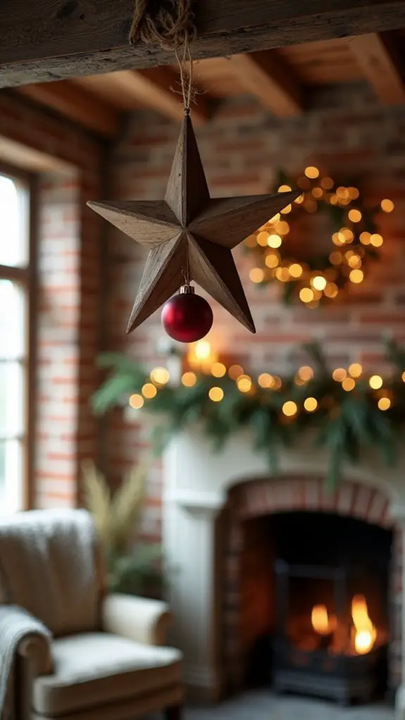 rustic wooden stars charm