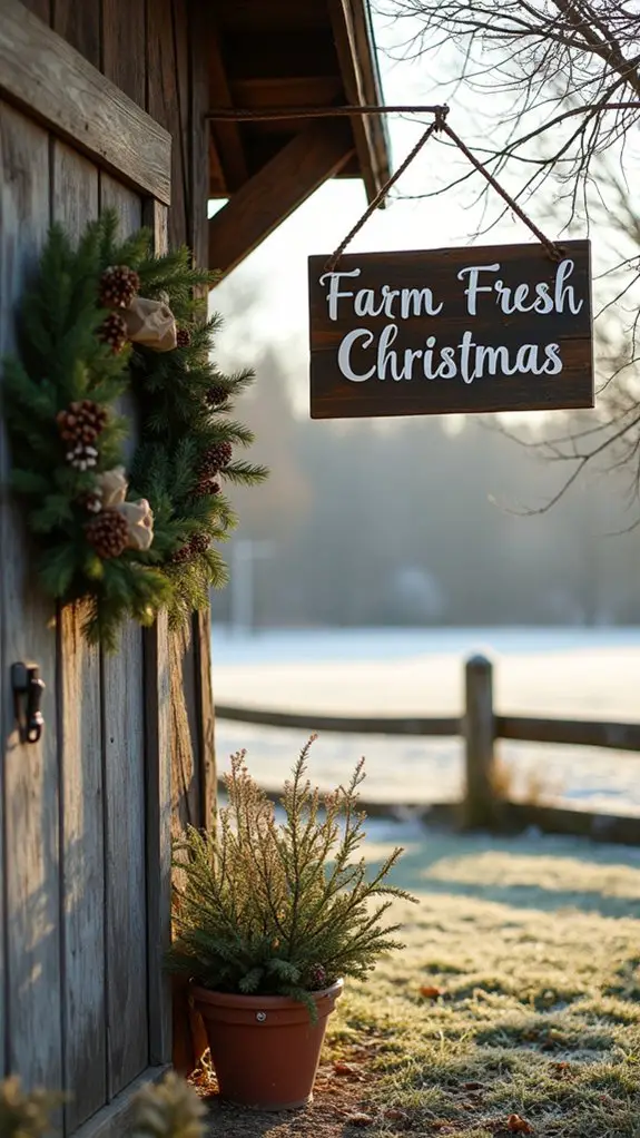 rustic wreath and sign