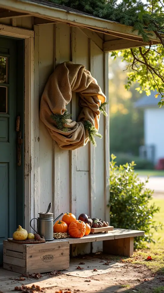 rustic wreath with natural elements