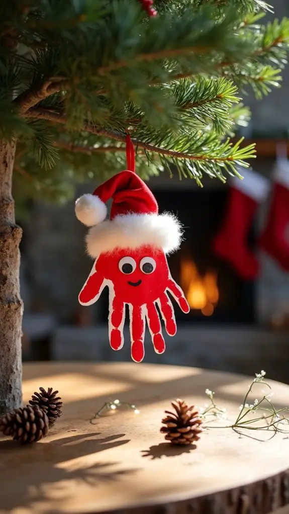 santa handprint ornament keepsake