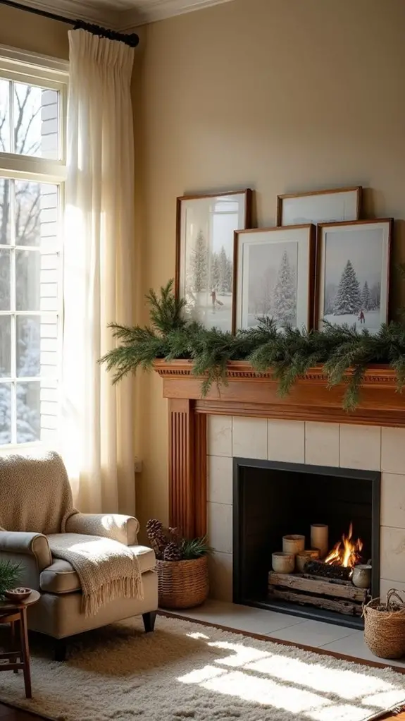 seasonal artwork enhances decor