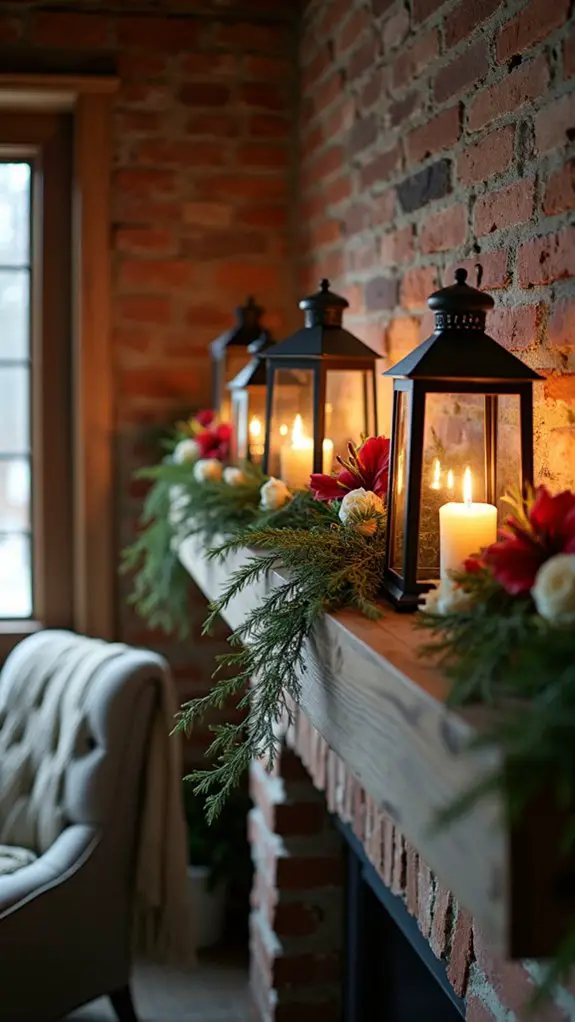 seasonal floral lantern decor