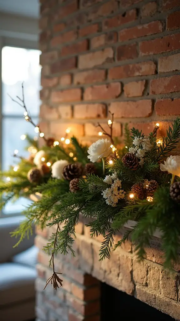 seasonal floral mantle decor