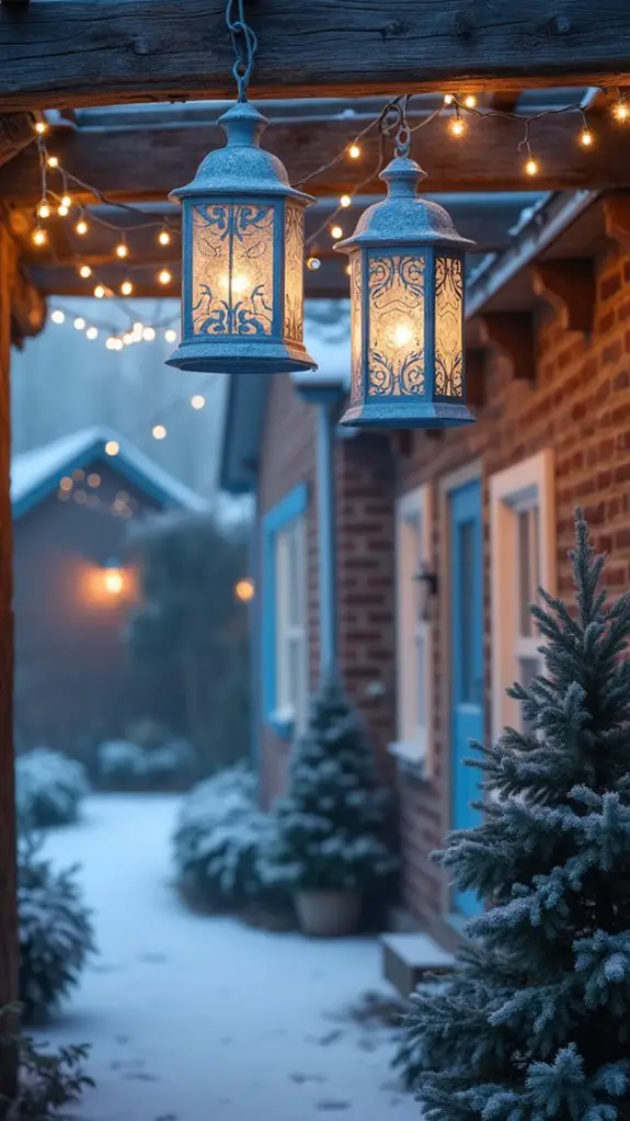 serene ambiance with lanterns