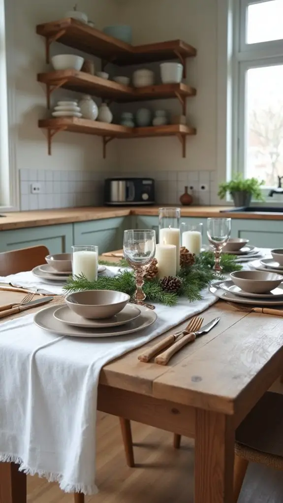 serene christmas table decor