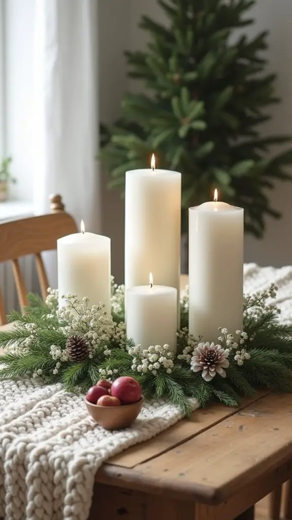 serene winter table decor