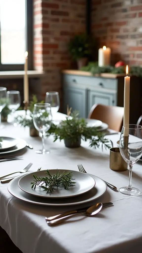 sleek modern holiday dining