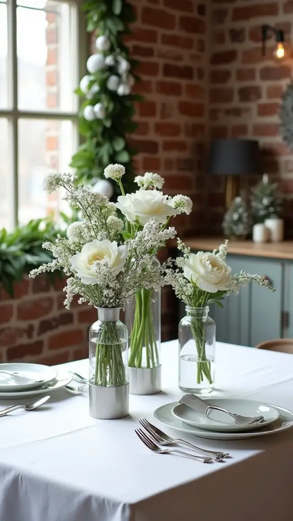 sleek modern vase centerpiece