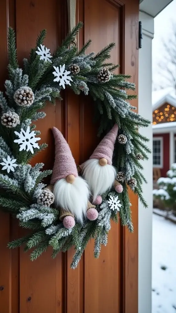 snowy gnome wreath charm