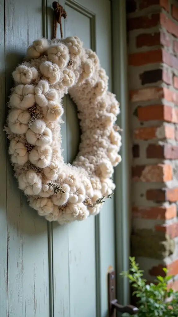 soft beige cozy wreath