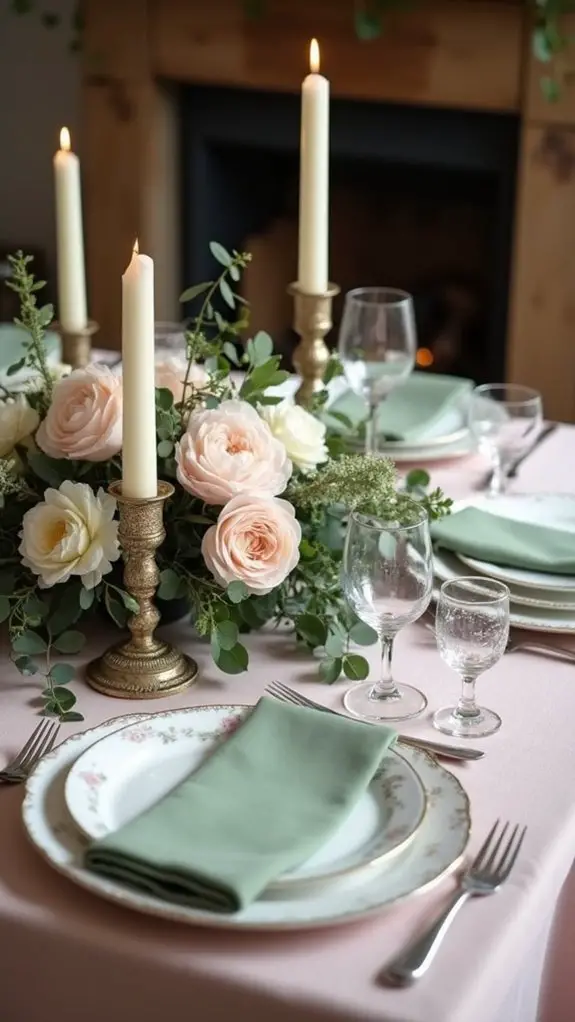 soft pastel table settings