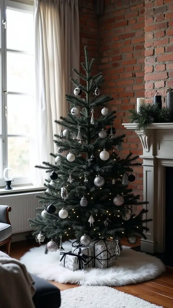 sophisticated monochrome christmas decor