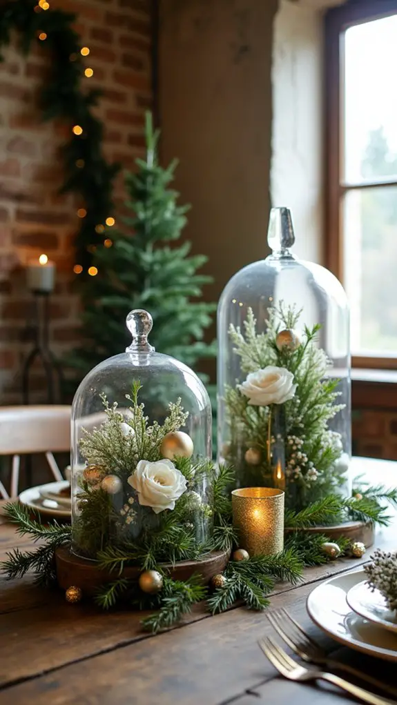 sophisticated seasonal glass cloches