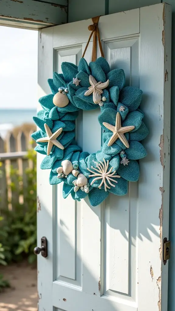 sparkling blue holiday wreath
