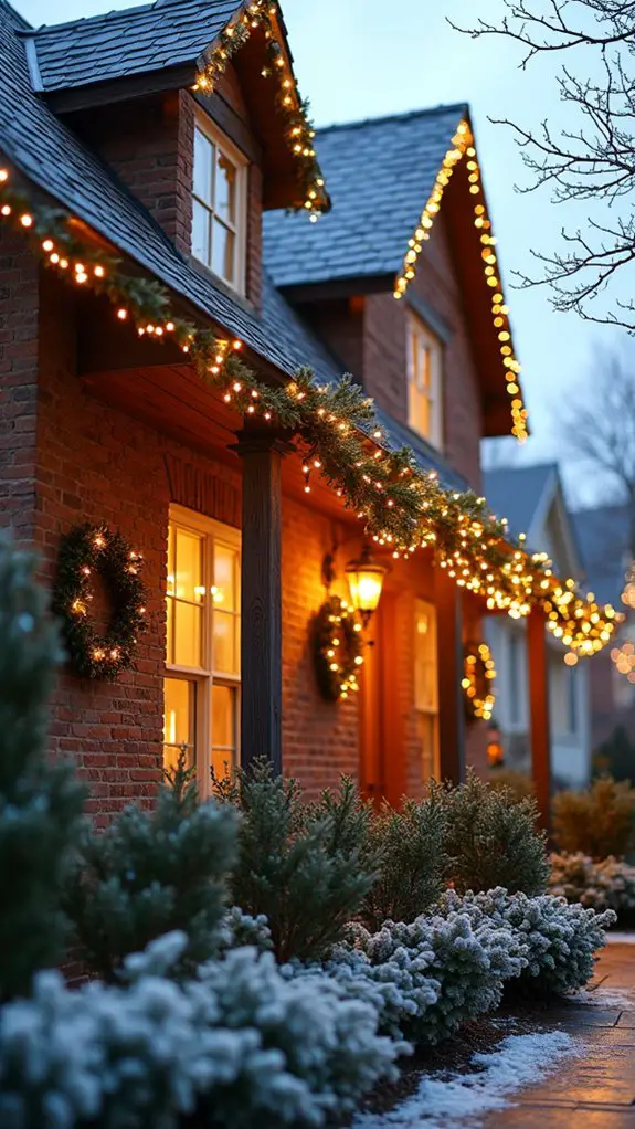 sparkling festive roofline lights
