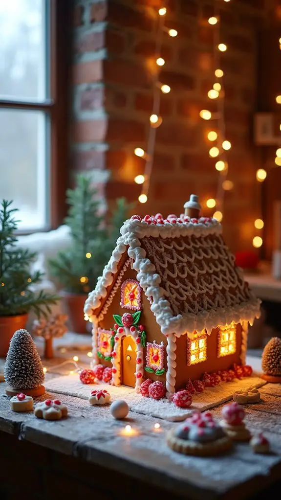 sparkling gingerbread house accents