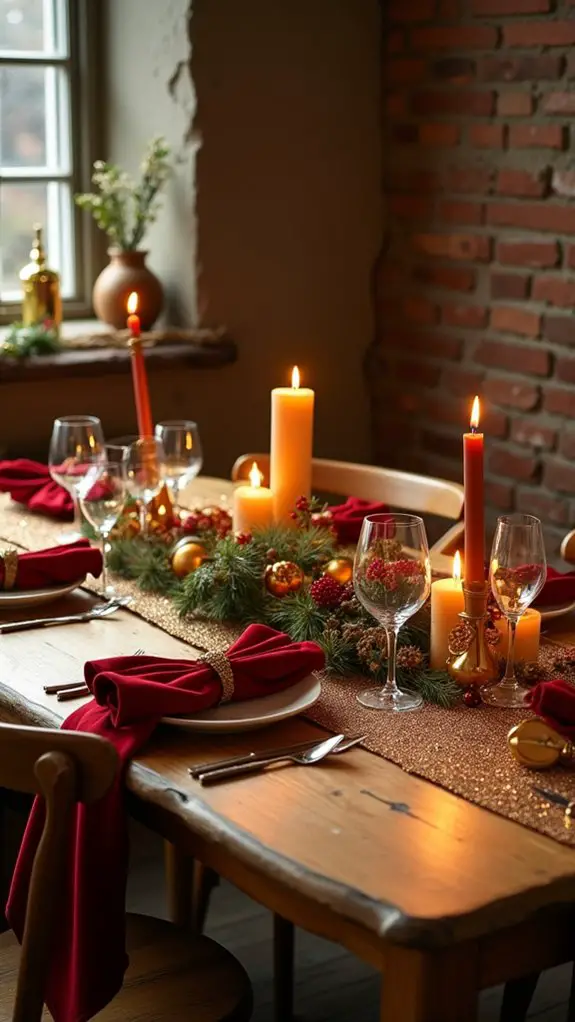 sparkling gold table runner