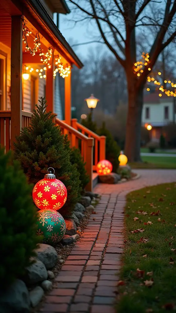 sparkling light up ornaments joy