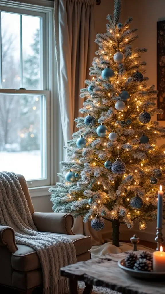 sparkling snowy christmas tree