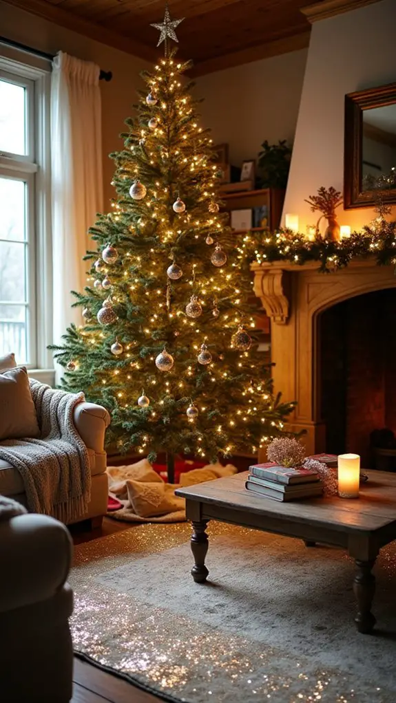 sparkly holiday tree skirts