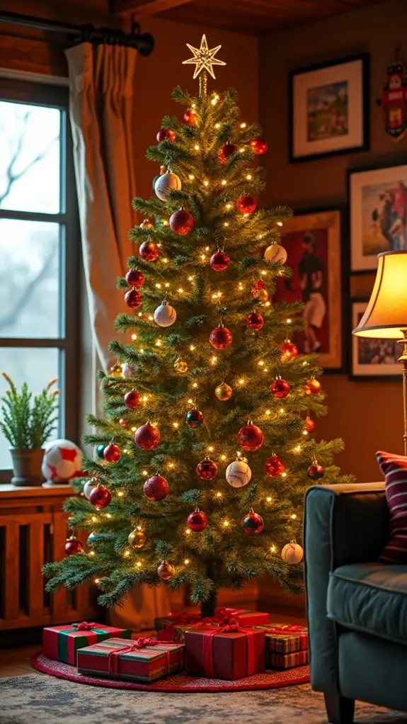 sports themed christmas tree