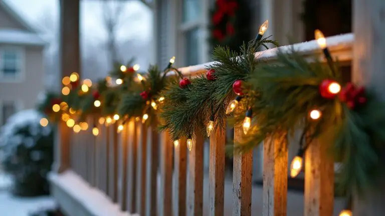 subtle holiday railing decorations