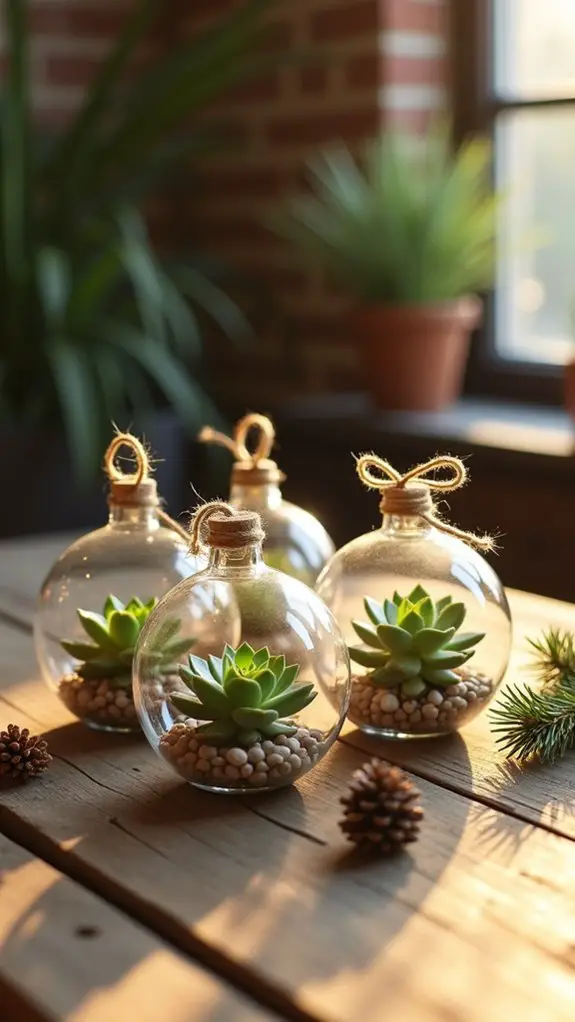 succulent holiday tree ornaments