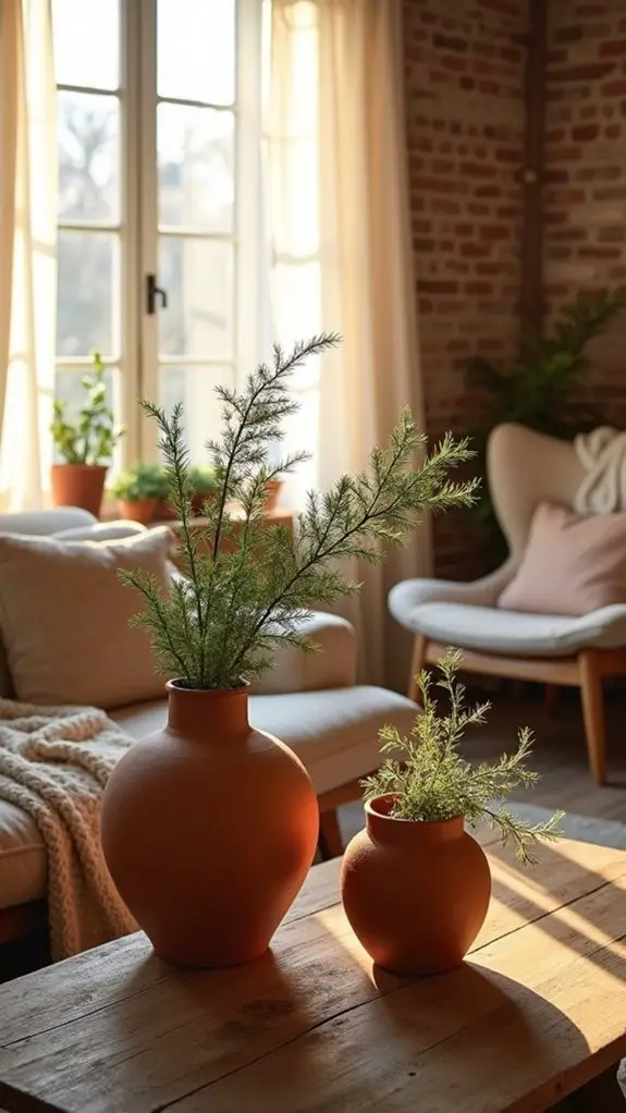 terracotta enhances holiday decor