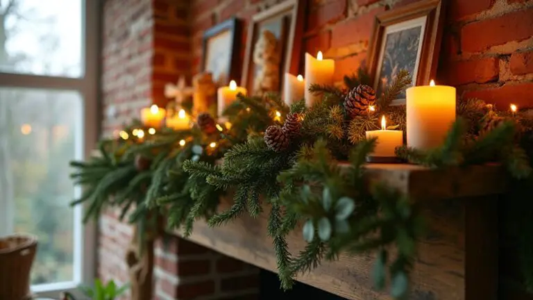 textured christmas mantle decor